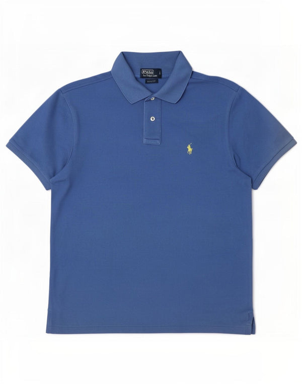 Polo Ralph Lauren Mens Slim Fit Polo Shirt Large Blue Cotton