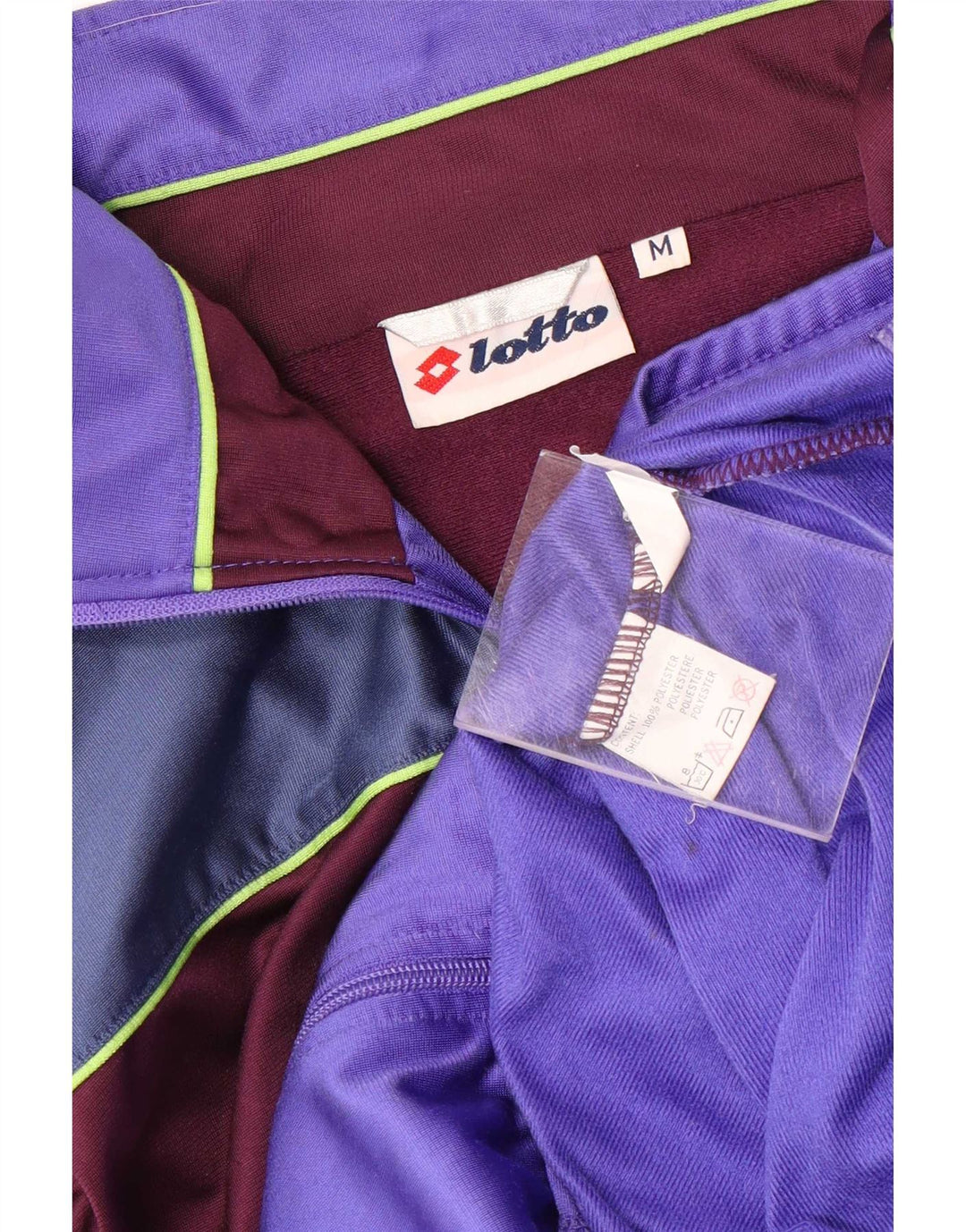 Lotto Mens Graphic Tracksuit Top Jacket Medium Purple Colourblock Polyester
