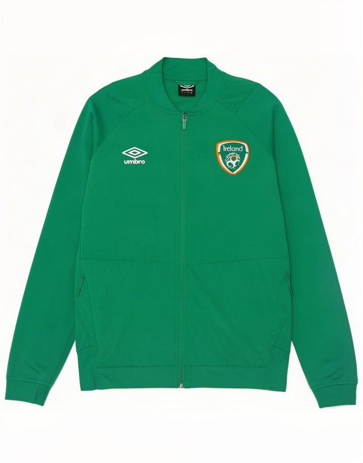 Umbro Mens Ireland Tracksuit Top Jacket Small Green Polyester