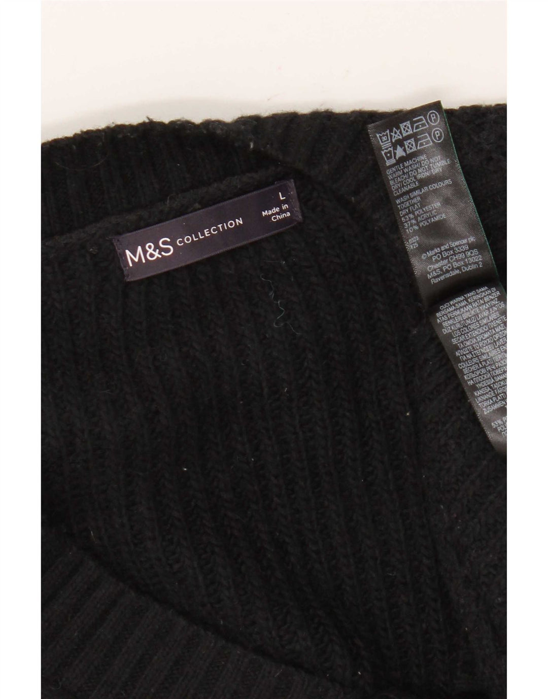 Marks & Spencer Mens Vest Tank Top Large Black Polyester