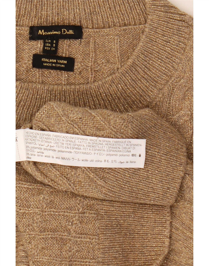 Massimo Dutti Womens Oversized Crew Neck Jumper Sweater UK 10 Small Grey