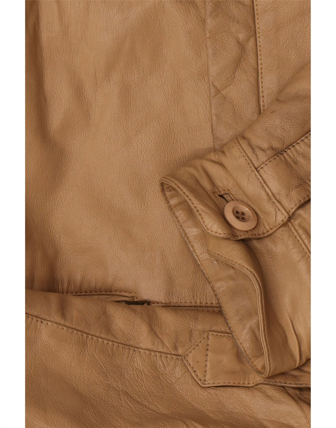 Vintage Mens Leather Jacket IT 52 XL Beige