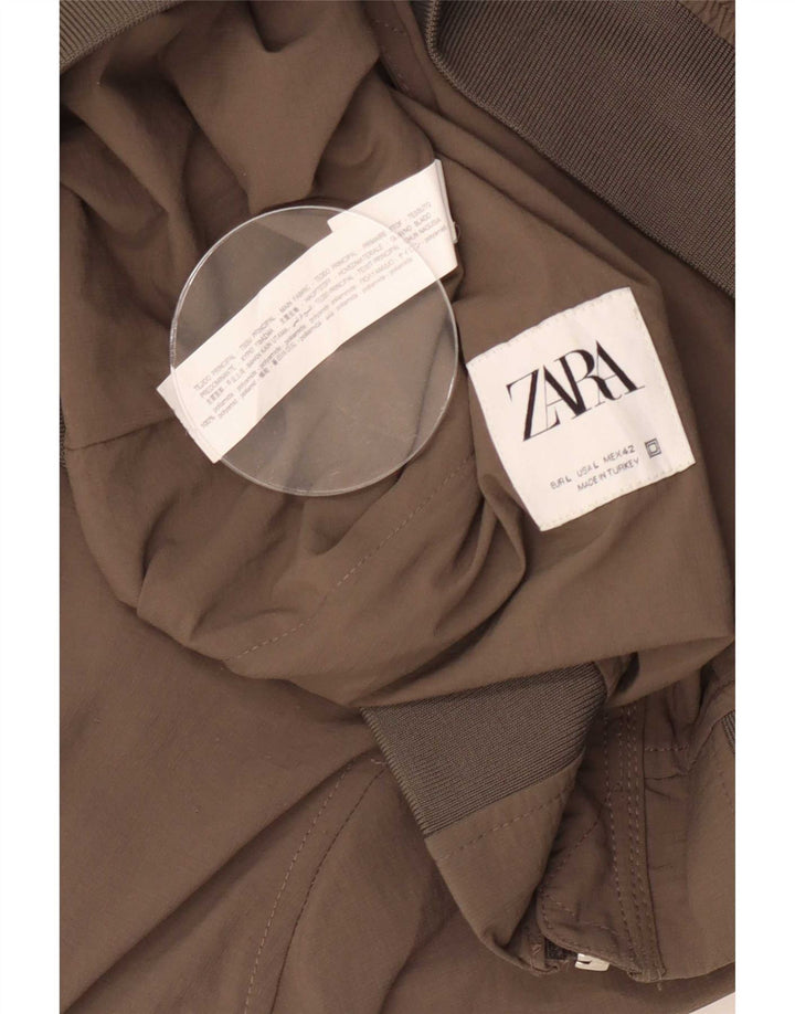 Zara Mens Bomber Jacket UK 40 Large Grey Polyamide