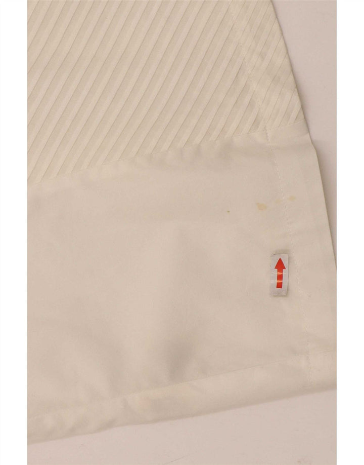 Naracamicie Womens 3/4 Sleeve Shirt US 7 Medium White Striped Cotton