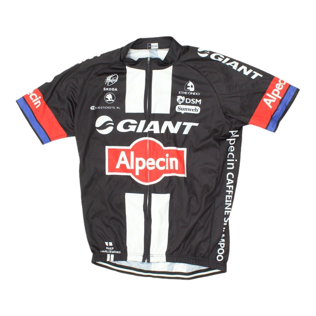 Giant Alpecin Mens Black Short Sleeve Full Zip Cycling Jersey | Sports Bikewear | Vintage Messina Hembry | Thrift | Second-Hand Messina Hembry | Used Clothing | Messina Hembry 