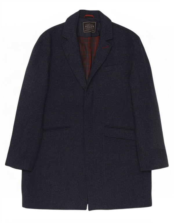 Joules Mens Overcoat UK 42 XL Navy Blue Wool