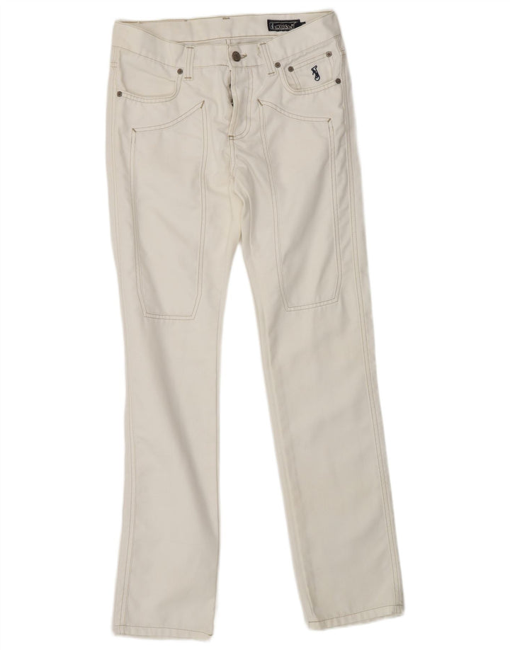 JECKERSON Womens Straight Jeans W30 L32 White Cotton
