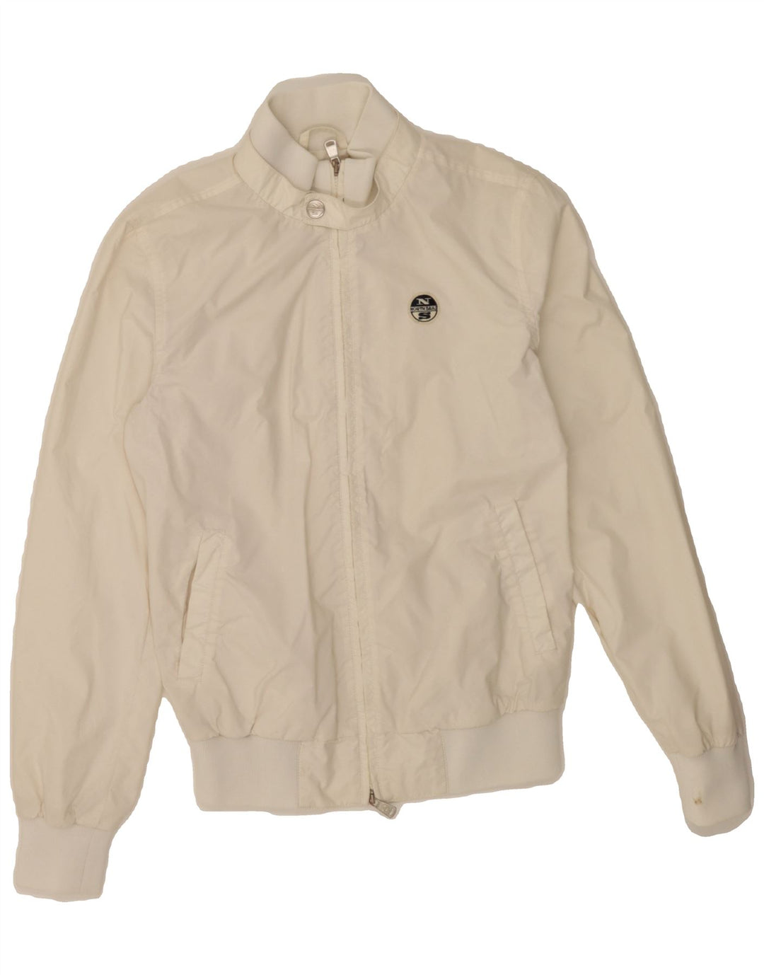 NORTH SAILS Womens Bomber Jacket UK 10 Small Off White Polyamide Vintage North Sails and Second-Hand North Sails from Messina Hembry 