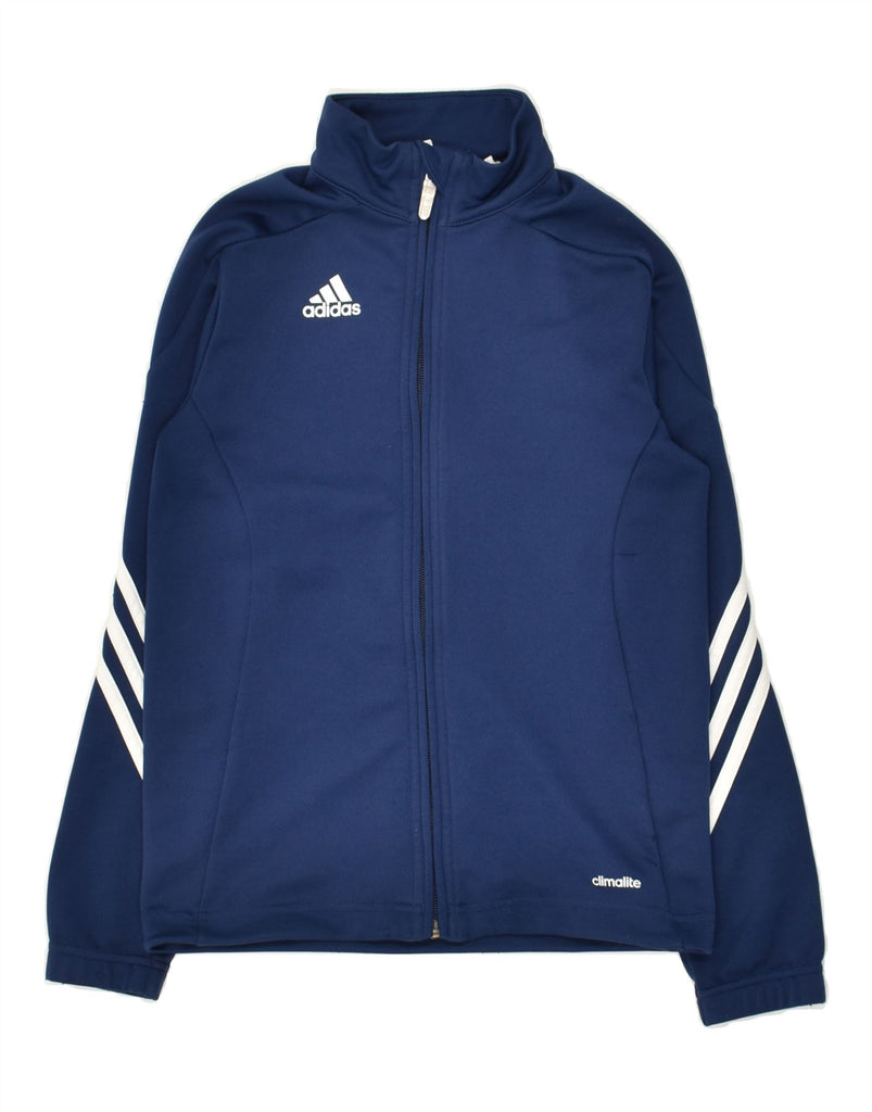 ADIDAS Boys Climalite Tracksuit Top Jacket 9-10 Years Navy Blue Polyester | Vintage Adidas | Thrift | Second-Hand Adidas | Used Clothing | Messina Hembry 