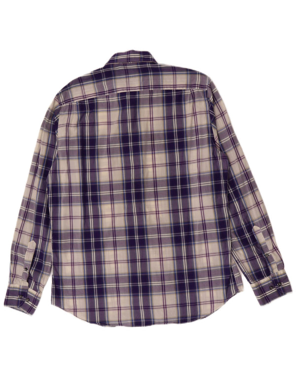 Massimo Dutti Mens Shirt Large Purple Check