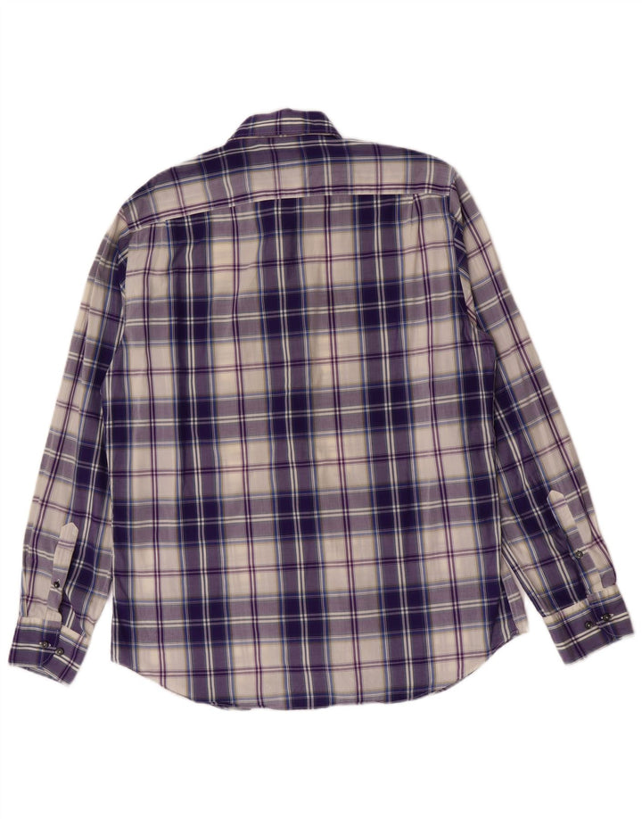 Massimo Dutti Mens Shirt Large Purple Check