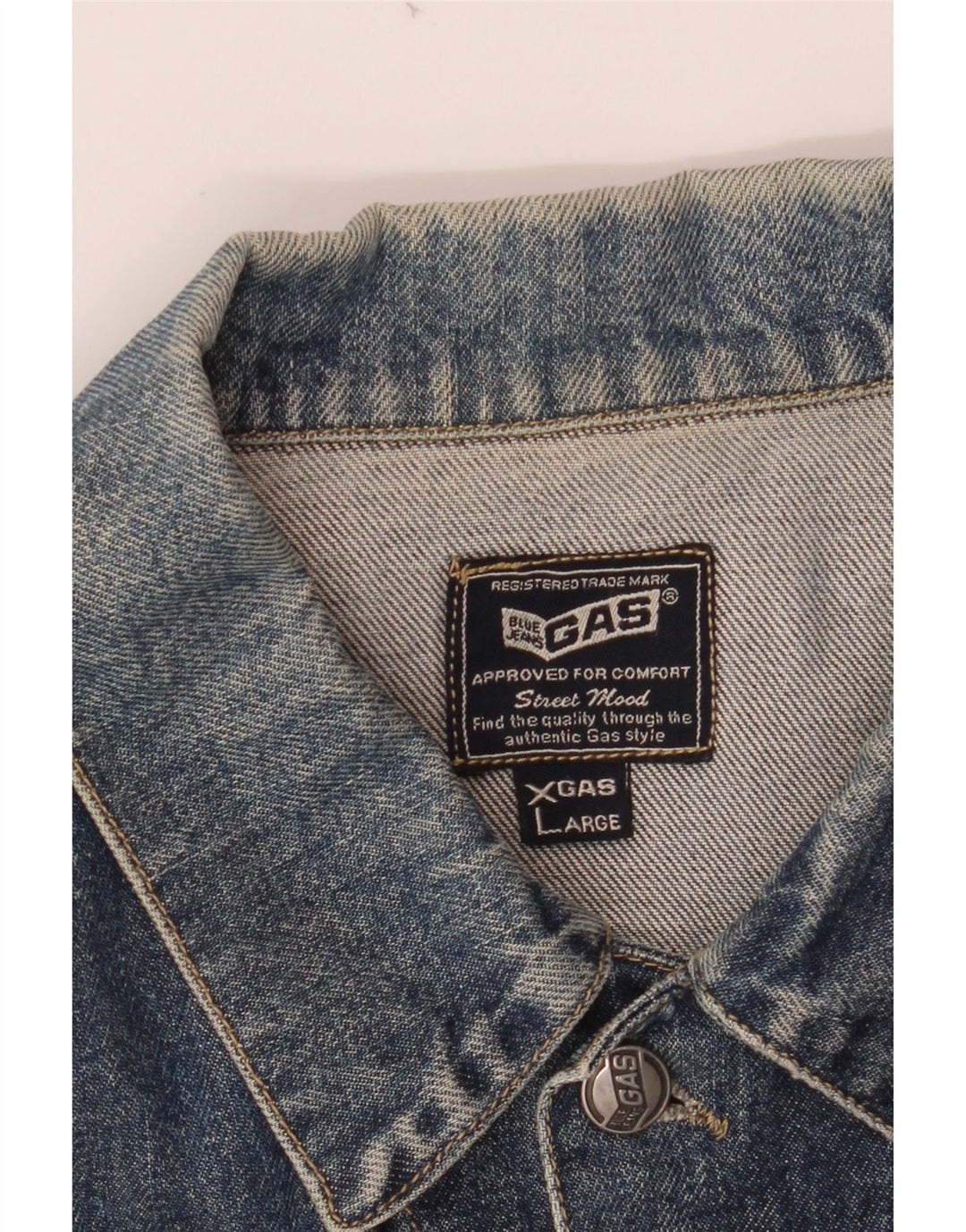 GAS Mens Denim Jacket UK 40 Large Blue Cotton