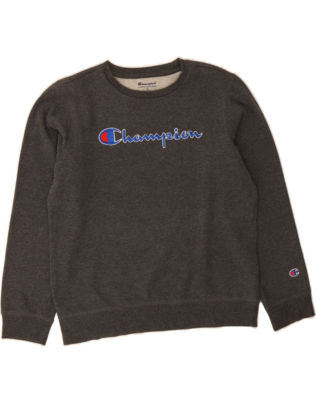 CHAMPION Womens Graphic Sweatshirt Jumper UK 16 Large Grey Cotton Vintage Champion and Second-Hand Champion from Messina Hembry 