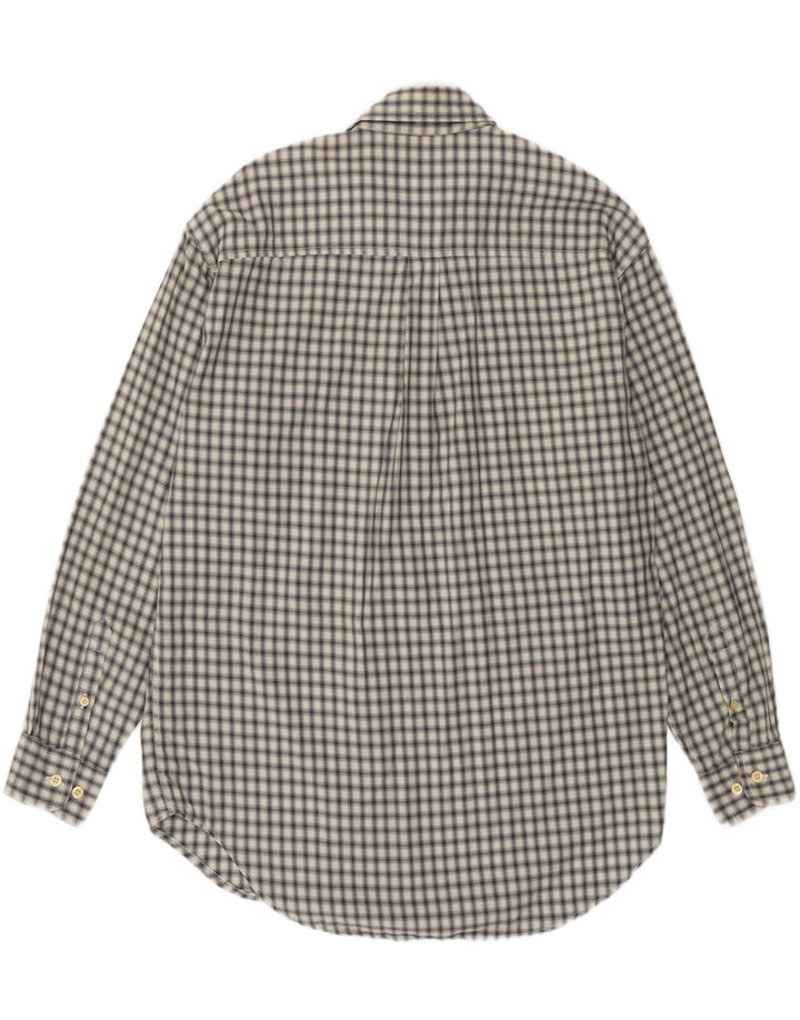 CONTE OF FLORENCE Mens Flannel Shirt Small Grey Check Cotton Vintage Conte of Florence and Second-Hand Conte of Florence from Messina Hembry 