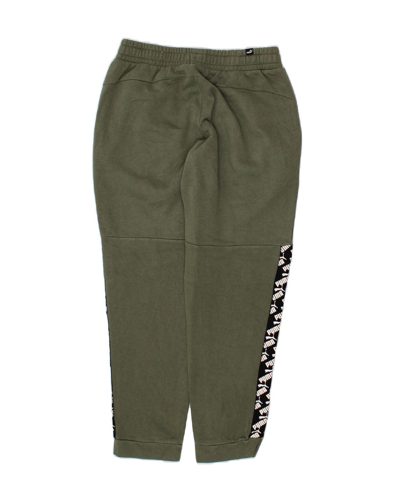 PUMA Womens Graphic Tracksuit Trousers Joggers UK 14 Medium Green Cotton Vintage Puma and Second-Hand Puma from Messina Hembry 
