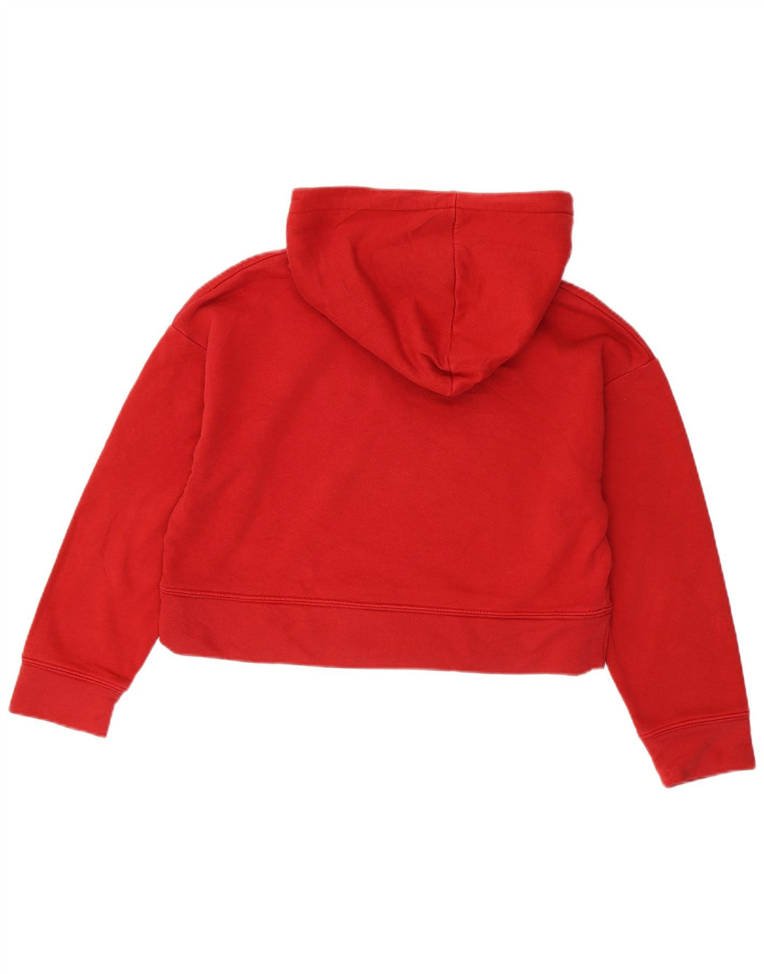 ZARA Womens Crop Hoodie Jumper UK 14 Medium Red Cotton