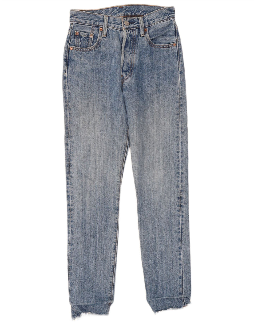 Levi's Womens 501 Straight Jeans W23 L27 Blue Cotton