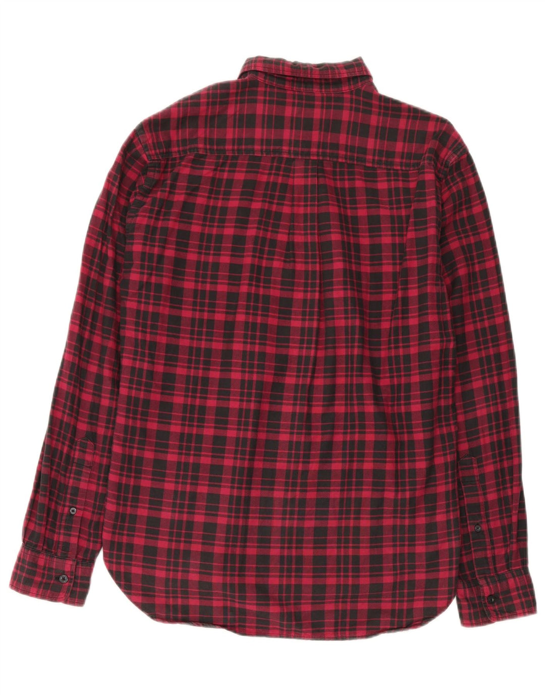 Dockers Mens Standard Fit Flannel Shirt Medium Red Check Cotton