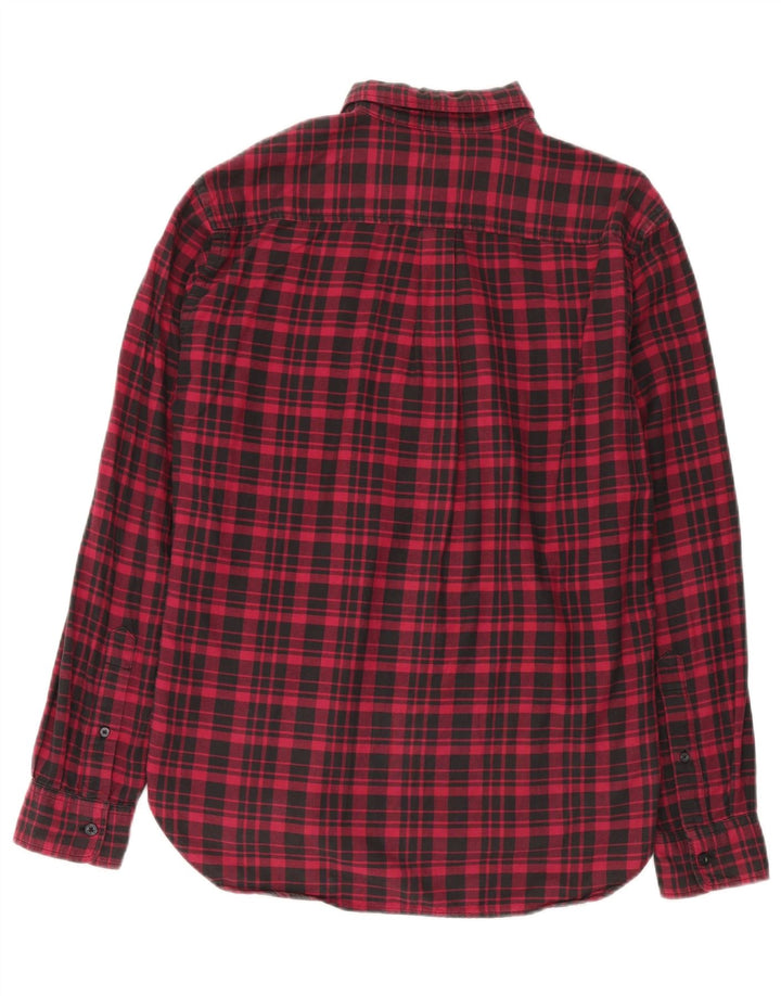 Dockers Mens Standard Fit Flannel Shirt Medium Red Check Cotton