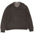 Marks & Spencer Mens V-Neck Jumper Sweater XL Grey Cotton