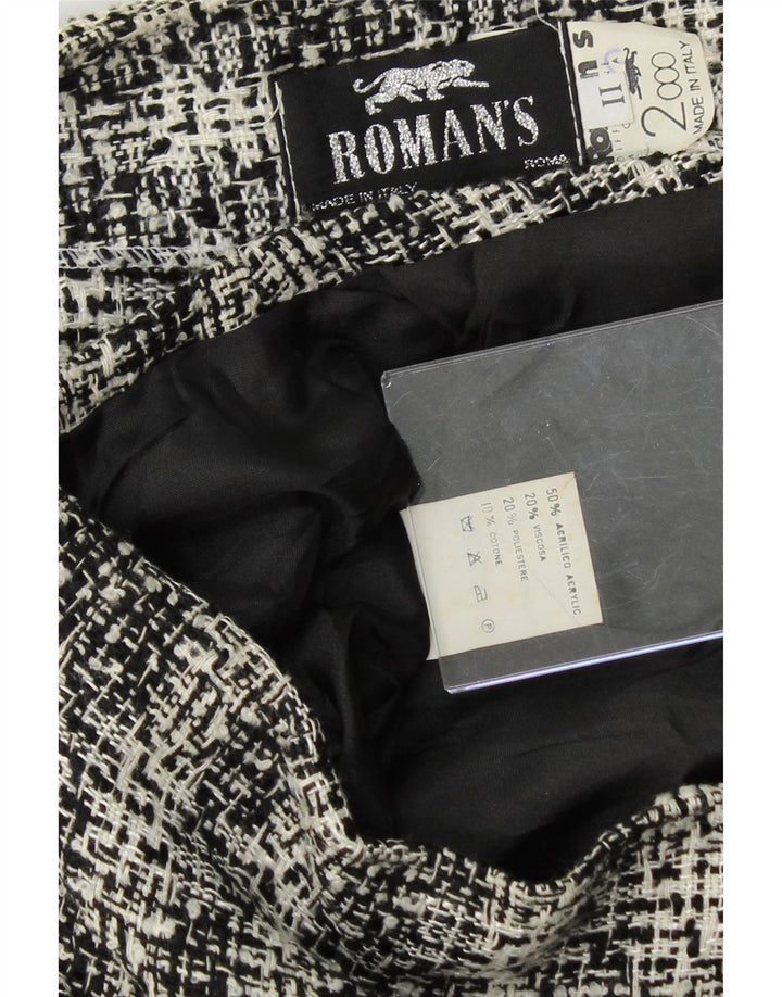 ROMAN'S Womens Crazy Pattern 2 Piece Set UK 8 Small W26  Grey Check Vintage Roman's and Second-Hand Roman's from Messina Hembry 