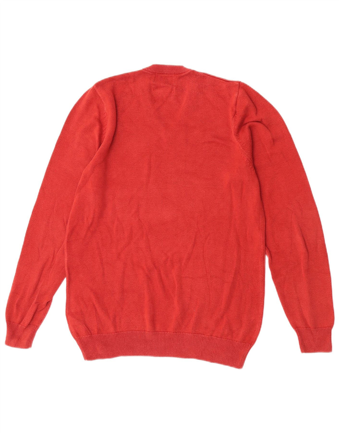 Marks & Spencer Mens V-Neck Jumper Sweater Small Orange Cotton