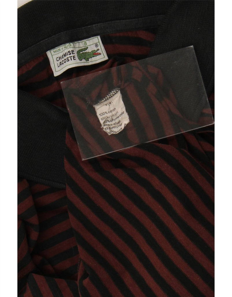 LACOSTE Mens Polo Shirt Size 8 3XL Brown Striped Cotton Vintage Lacoste and Second-Hand Lacoste from Messina Hembry 