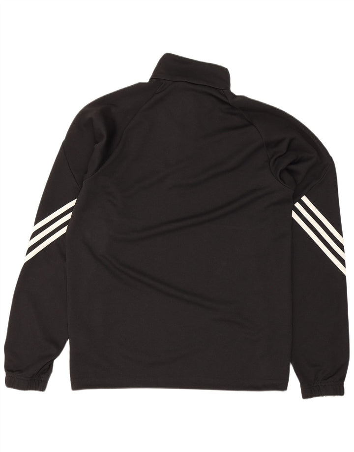 Adidas Mens Climalite Zip Neck Pullover Tracksuit Top Small Black Polyester