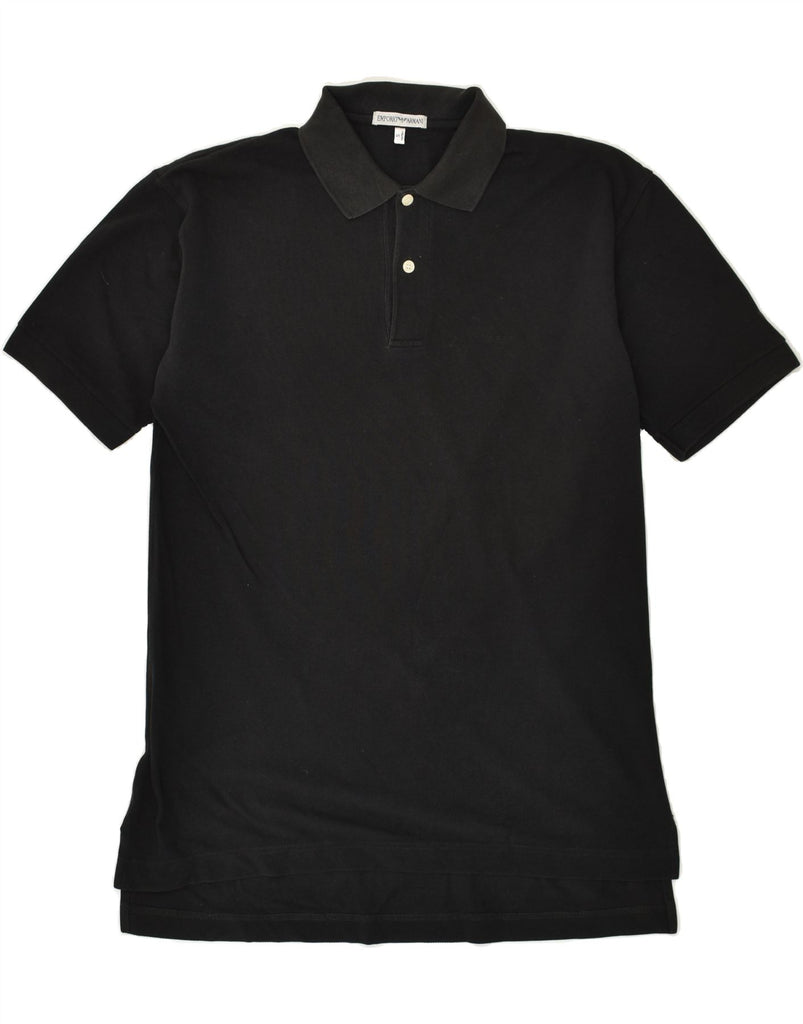 EMPORIO ARMANI Mens Polo Shirt Small Black Cotton | Vintage Emporio Armani | Thrift | Second-Hand Emporio Armani | Used Clothing | Messina Hembry 