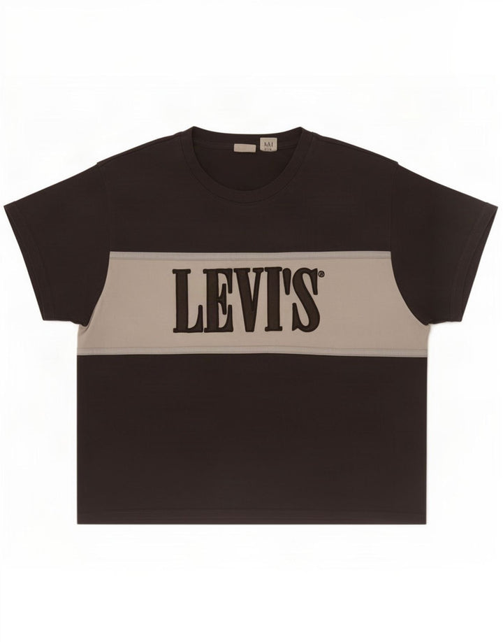 Levi's Womens Oversized Graphic T-Shirt Top UK 10 Small Grey Colourblock