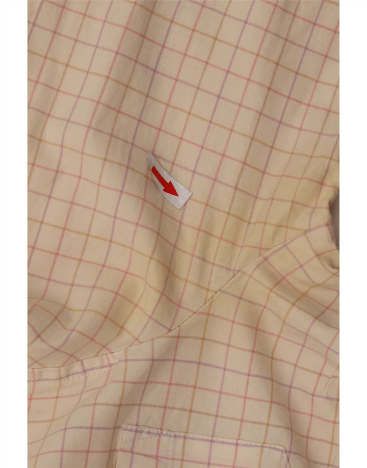 Gap Womens 3/4 Sleeve Shirt UK 16 Large Beige Check