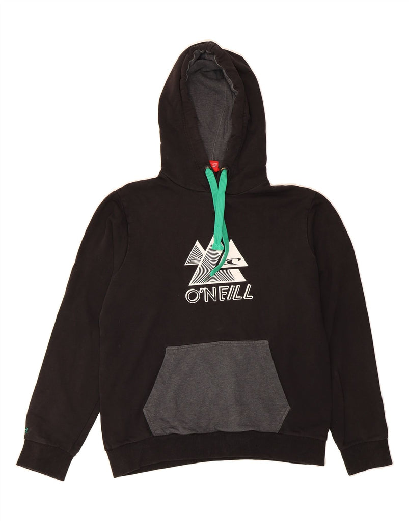 O'NEILL Mens Graphic Regular Fit Hoodie Jumper Large Black Cotton Vintage O'Neill and Second-Hand O'Neill from Messina Hembry 