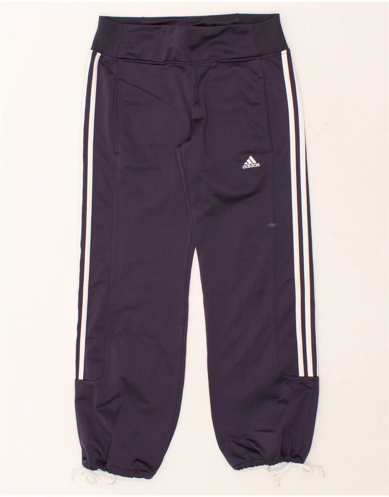 ADIDAS Womens Tracksuit Trousers UK 10 Small Navy Blue Polyester Vintage Adidas and Second-Hand Adidas from Messina Hembry 