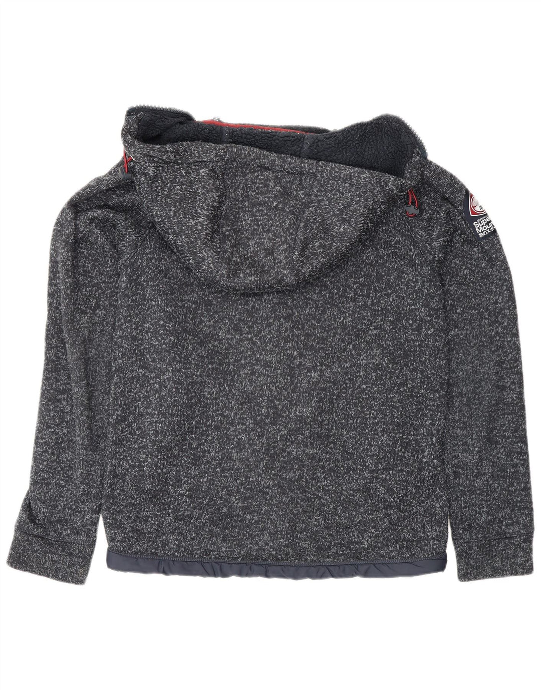 Superdry Mens Zip Hoodie Sweater UK 14 Medium Navy Blue Flecked Polyester