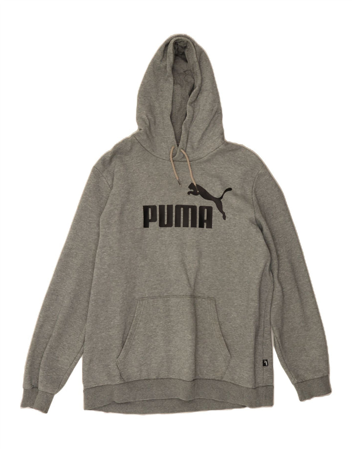 PUMA Mens Graphic Hoodie Jumper Large Grey Cotton Vintage Puma and Second-Hand Puma from Messina Hembry 