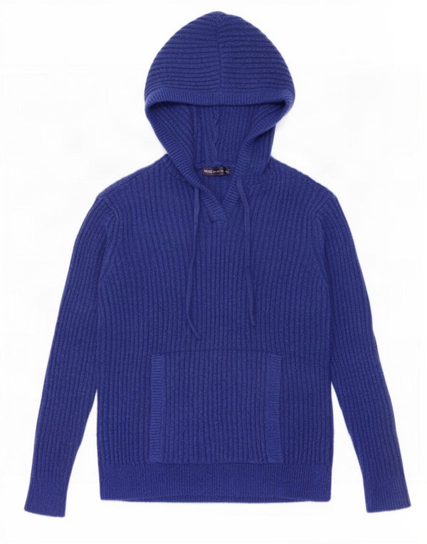 Marks & Spencer Womens Hooded Jumper Sweater UK 10 Small Blue Polyester