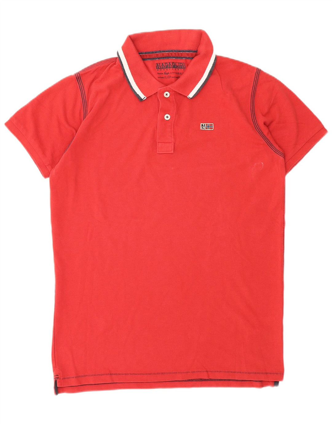 Napapijri Boys Polo Shirt 15-16 Years Red Cotton