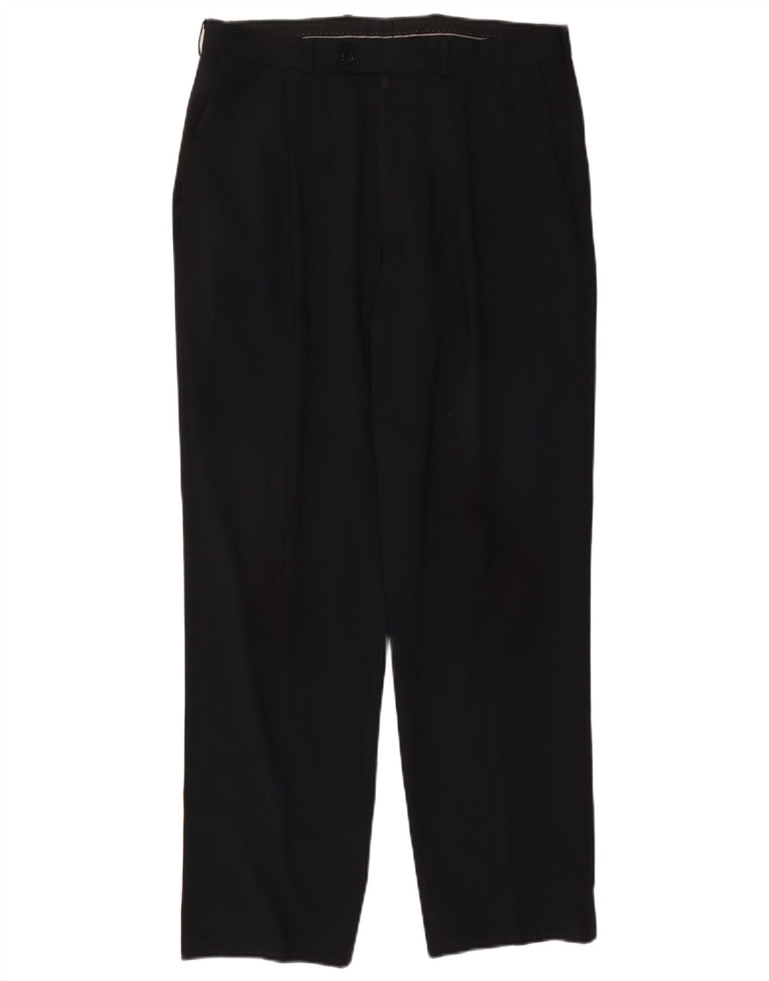 Marks & Spencer Mens Pegged Suit Trousers W34 L31 Navy Blue Polyester