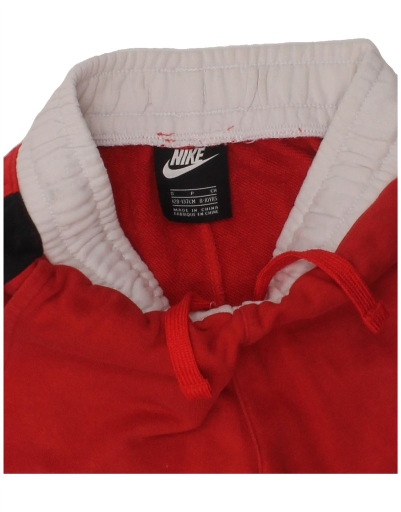 NIKE Boys Sport Shorts 8-9 Years Small Red Colourblock | Vintage Nike | Thrift | Second-Hand Nike | Used Clothing | Messina Hembry 