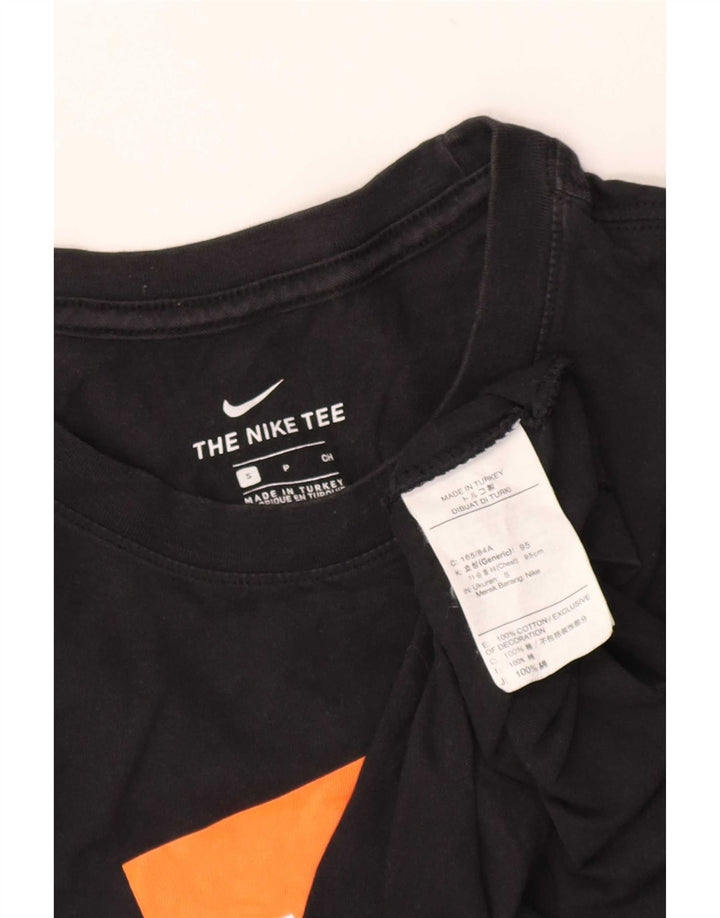 Nike Mens Graphic Top Long Sleeve Small Black Cotton
