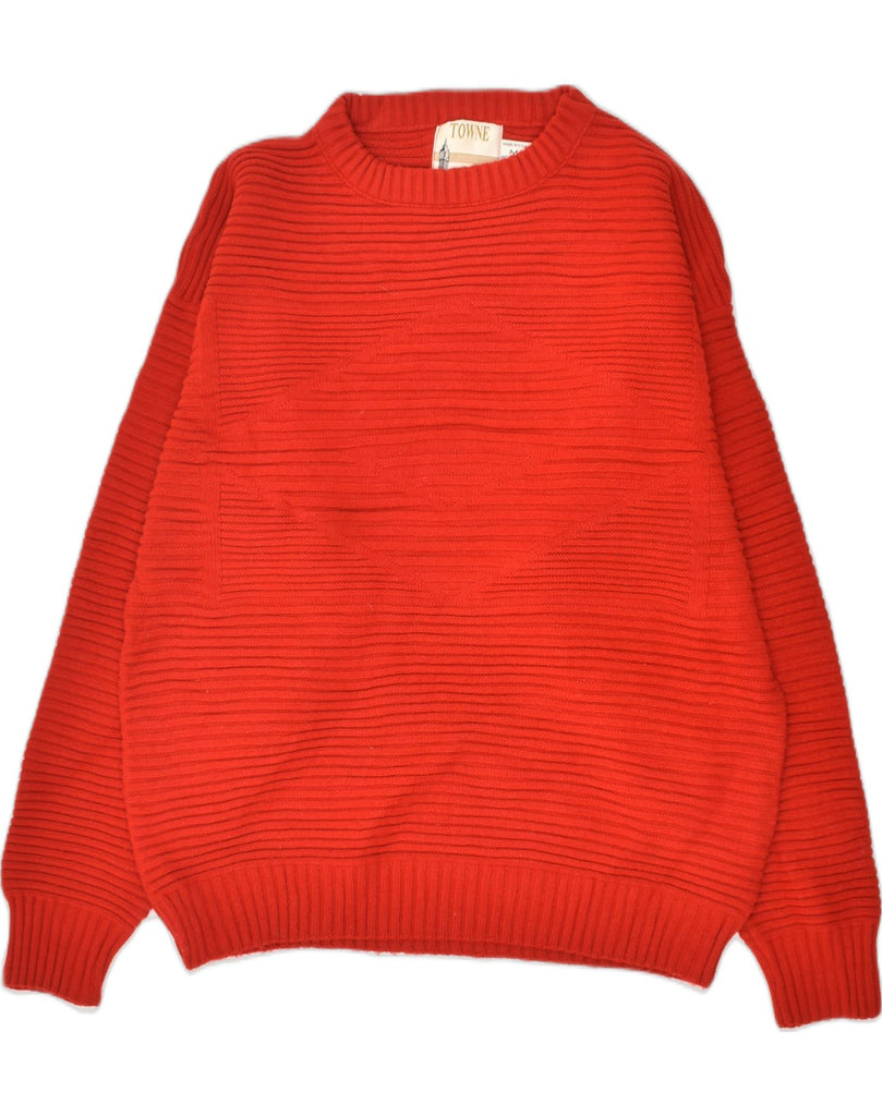 LONDON FOG Mens Crew Neck Jumper Sweater Medium Red Acrylic | Vintage London Fog | Thrift | Second-Hand London Fog | Used Clothing | Messina Hembry 