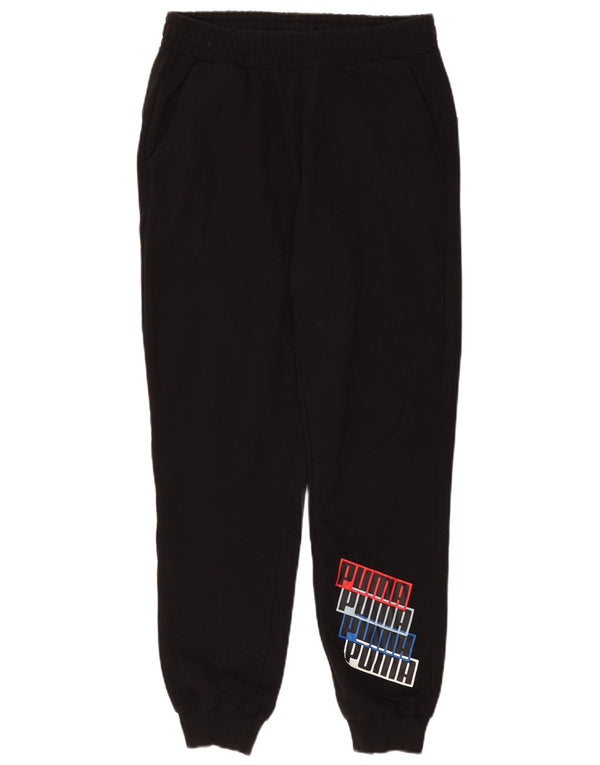 PUMA Mens Graphic Tracksuit Trousers Joggers Medium Black