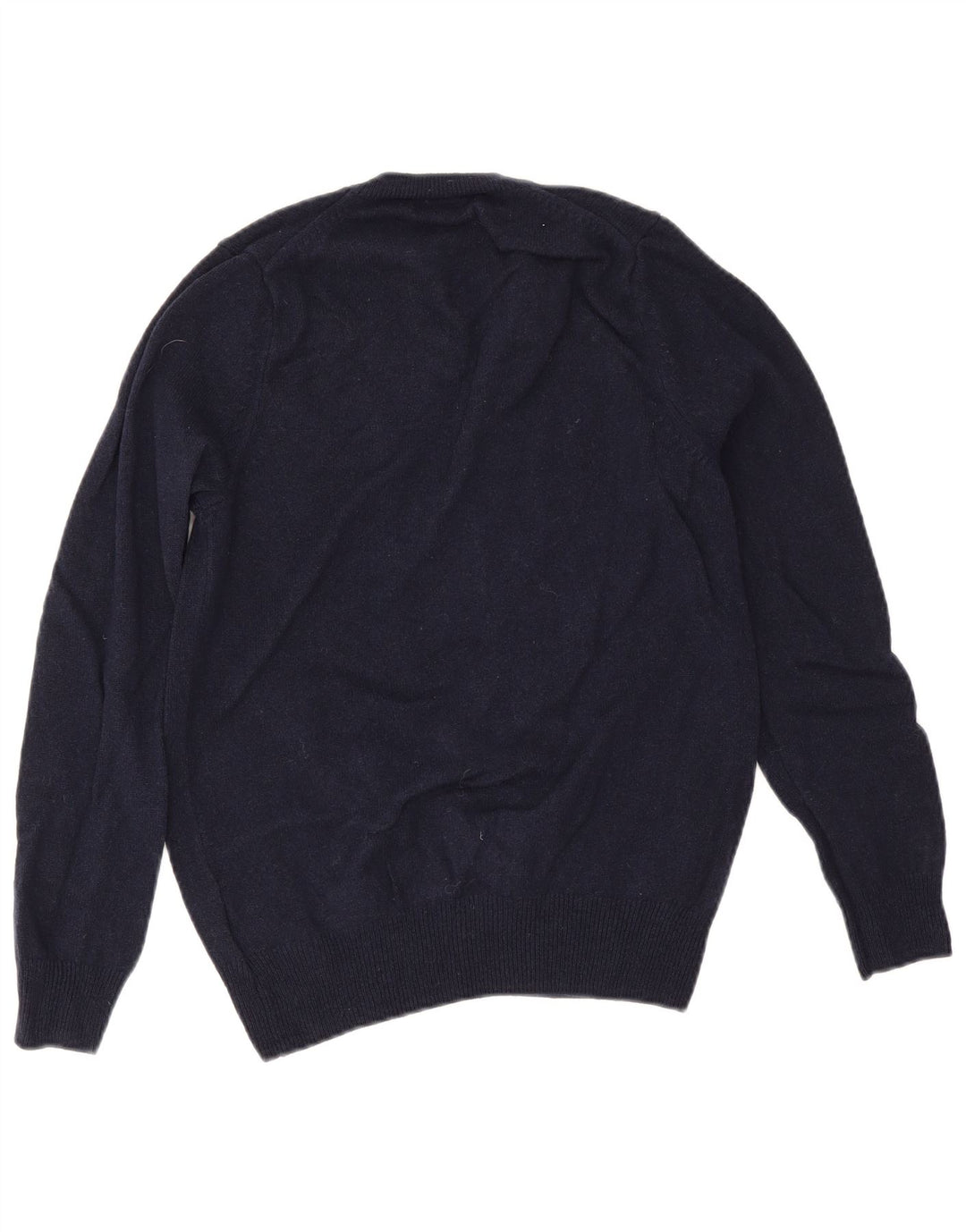 Marks & Spencer Mens V-Neck Jumper Sweater Small Navy Blue Wool