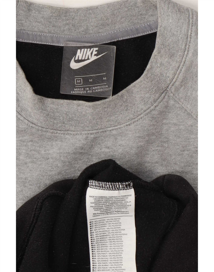 Nike Mens Graphic Sweatshirt Jumper Medium Black Colourblock Cotton