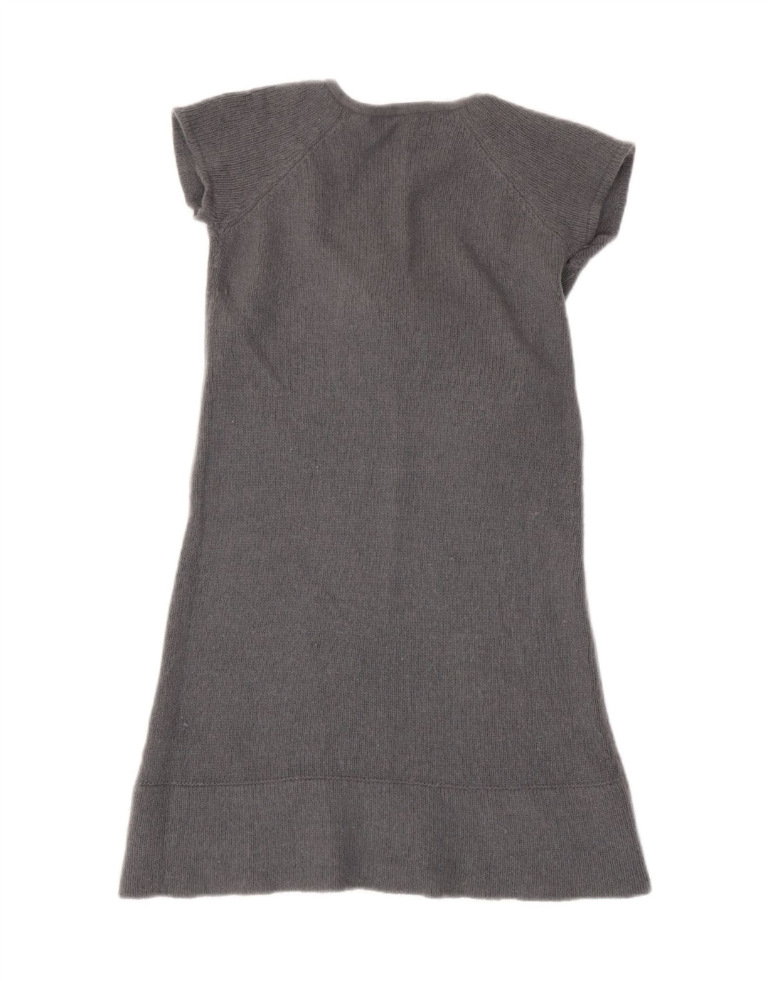 Zara Womens Front Tie Jumper Dress UK 8 Small Grey Wool