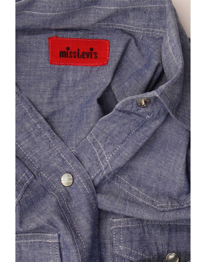 Levi's Womens Shirt UK 14 Medium Blue Cotton