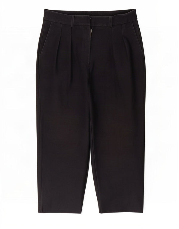 Marks & Spencer Womens Crop Pegged Chino Trousers UK 16 Large W34 L24 Black