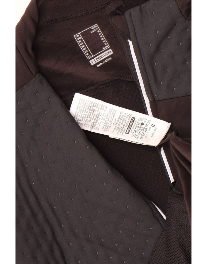 DECATHLON Mens Tracksuit Top Jacket Medium Brown Colourblock Polyester