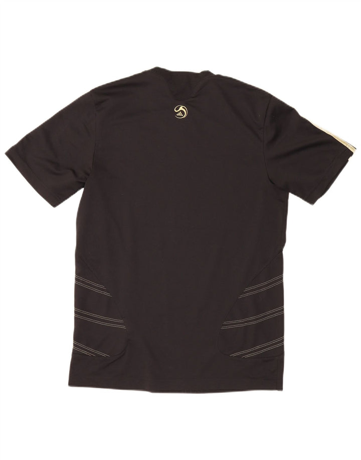 Adidas Mens Abstract Pattern T-Shirt Top Small Black Polyester