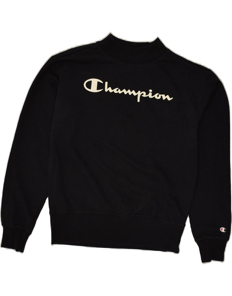 CHAMPION Boys Graphic Sweatshirt Jumper 13-14 Years XL Black Cotton | Vintage Champion | Thrift | Second-Hand Champion | Used Clothing | Messina Hembry 